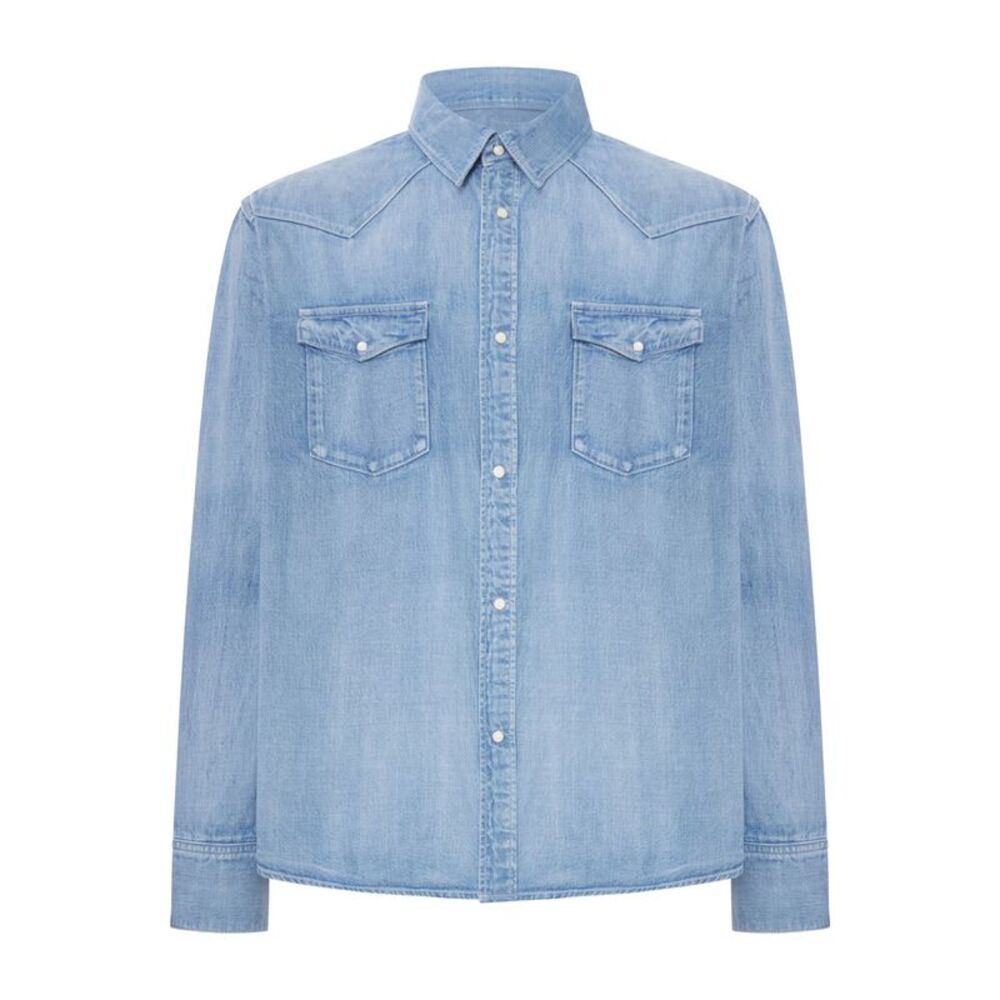 Visvim Men Denim Shirt With Snap Buttons